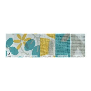 Fototapeta Próbka Samoprzylepna Deluxe Sticker - Wśród lazurowych liści - Boho, Kwiaty, Minimalizm - 100x30 cm
