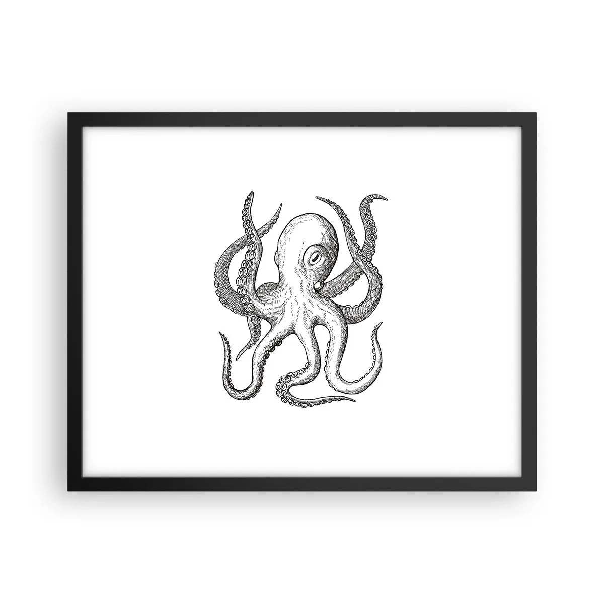 Plakat w czarnej ramie - Tańcząca z falami - 50x40 cm