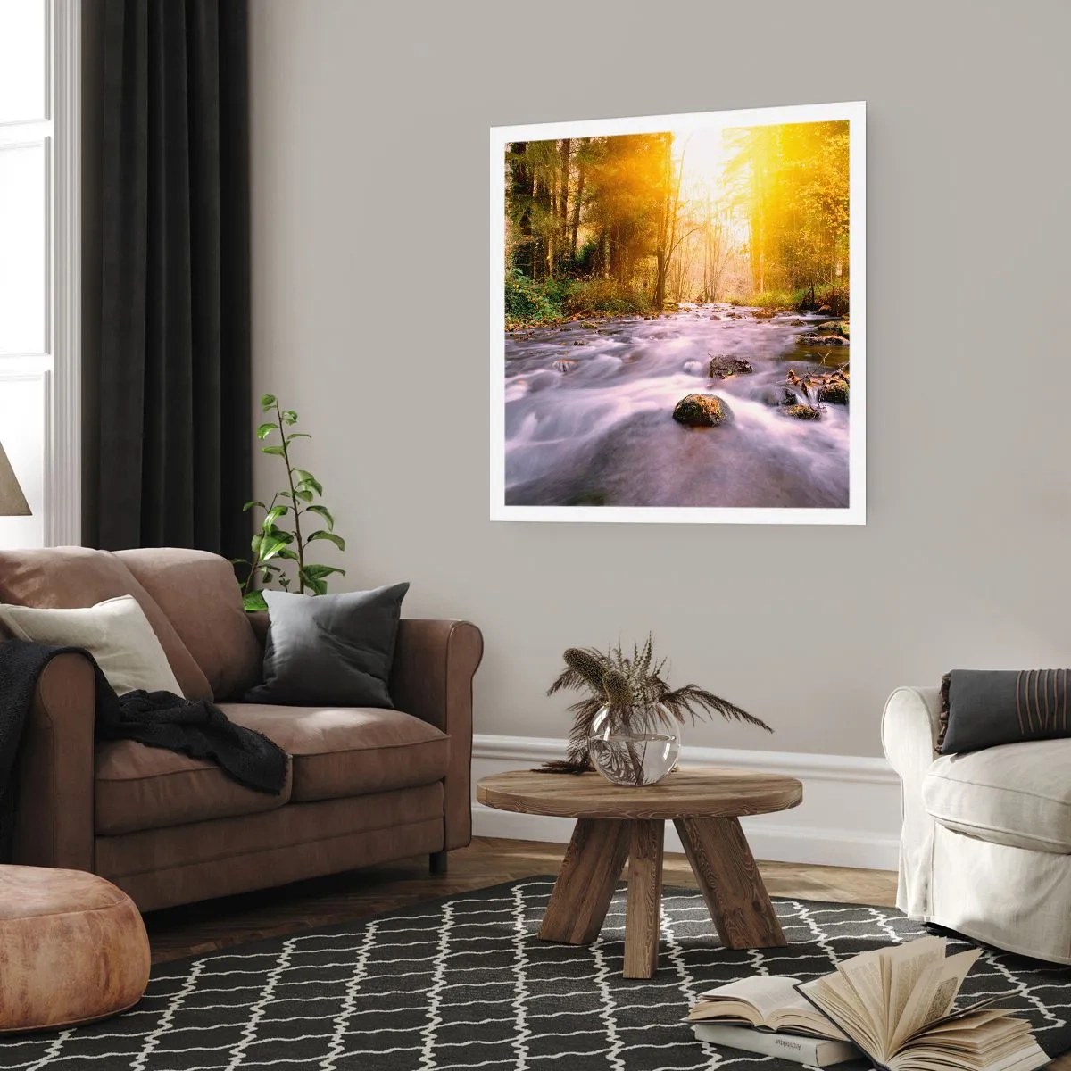 Plakat - Malachit w srebrno-złotej oprawie - 40x40 cm