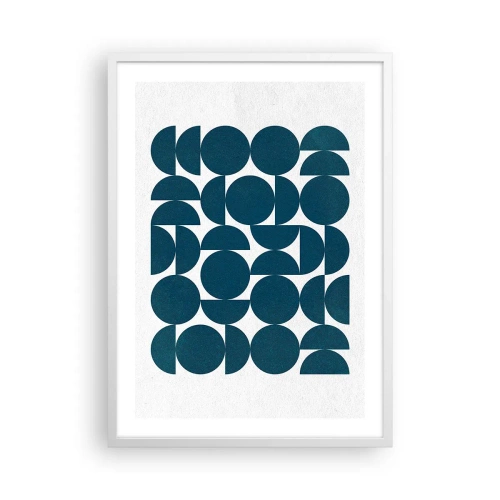 Plakat w białej ramie - Koła i półkola - 50x70 cm