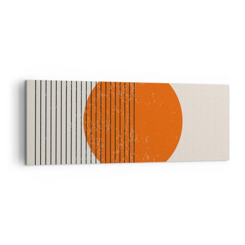 Obraz na płótnie - Minimalistyczne słońce z geometrycznymi liniami - 140x50cm - Zawsze słońce - Nowoczesna dekoracja ścienna do salonu i sypialni ARTTOR