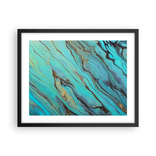 Plakat w czarnej ramie - Turkusowy przypływ - 50x40 cm