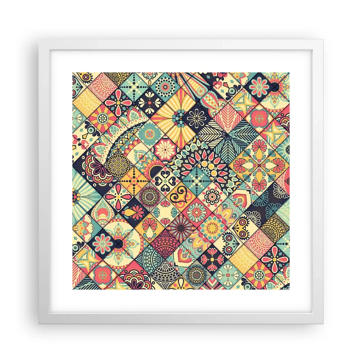 Plakat w białej ramie - Marokańskie klimaty - 40x40 cm