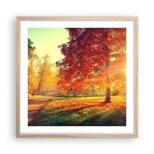 Plakat w ramie jasny dąb - Rude jest piękne - 50x50 cm