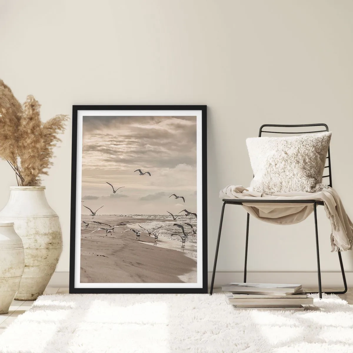 Plakat w czarnej ramie - Morza szum, ptaków śpiew - 70x100 cm