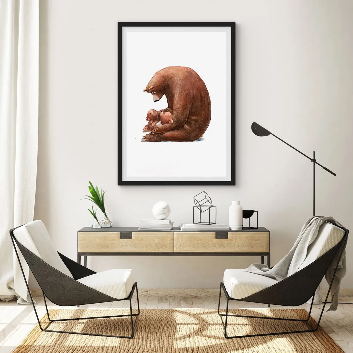 Plakat w czarnej ramie - Słodkich snów, dzieciaki - 30x40 cm