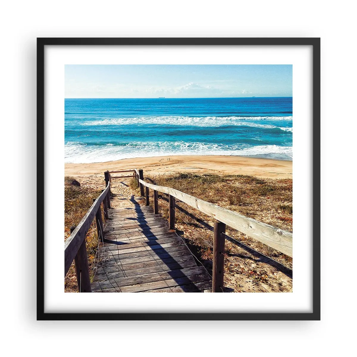 Plakat w czarnej ramie - Biegnij! - 50x50 cm