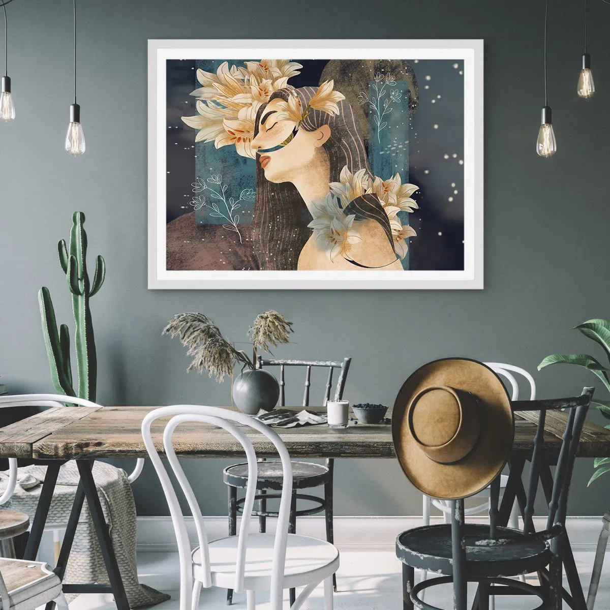 Plakat w białej ramie - Baśń o królewnie z liliami - 50x40 cm