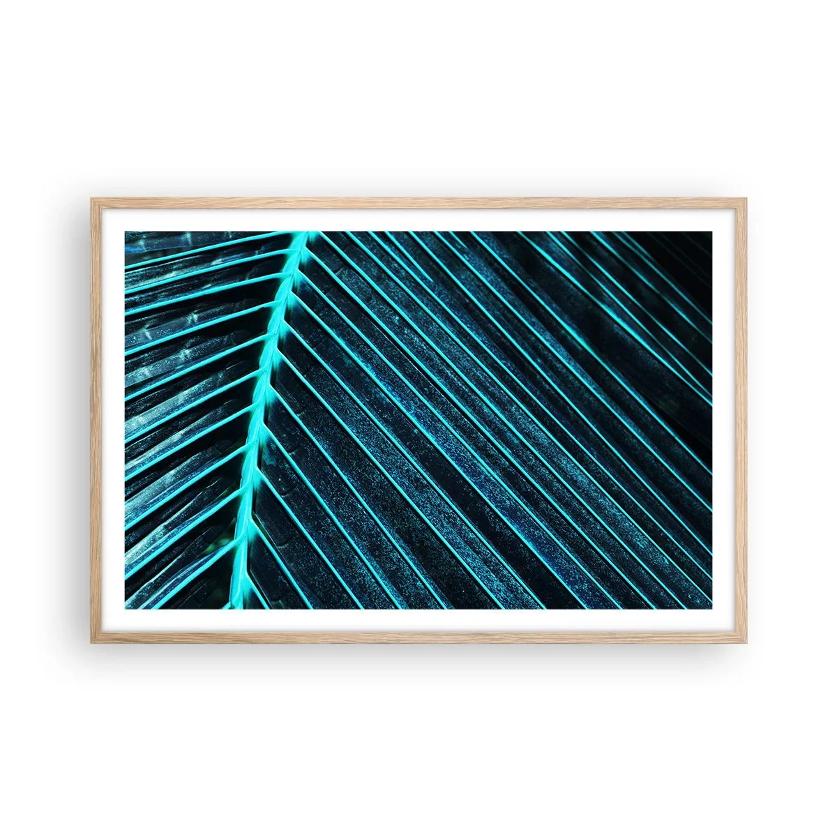 Plakat w ramie jasny dąb - Faktura zieleni - 91x61 cm