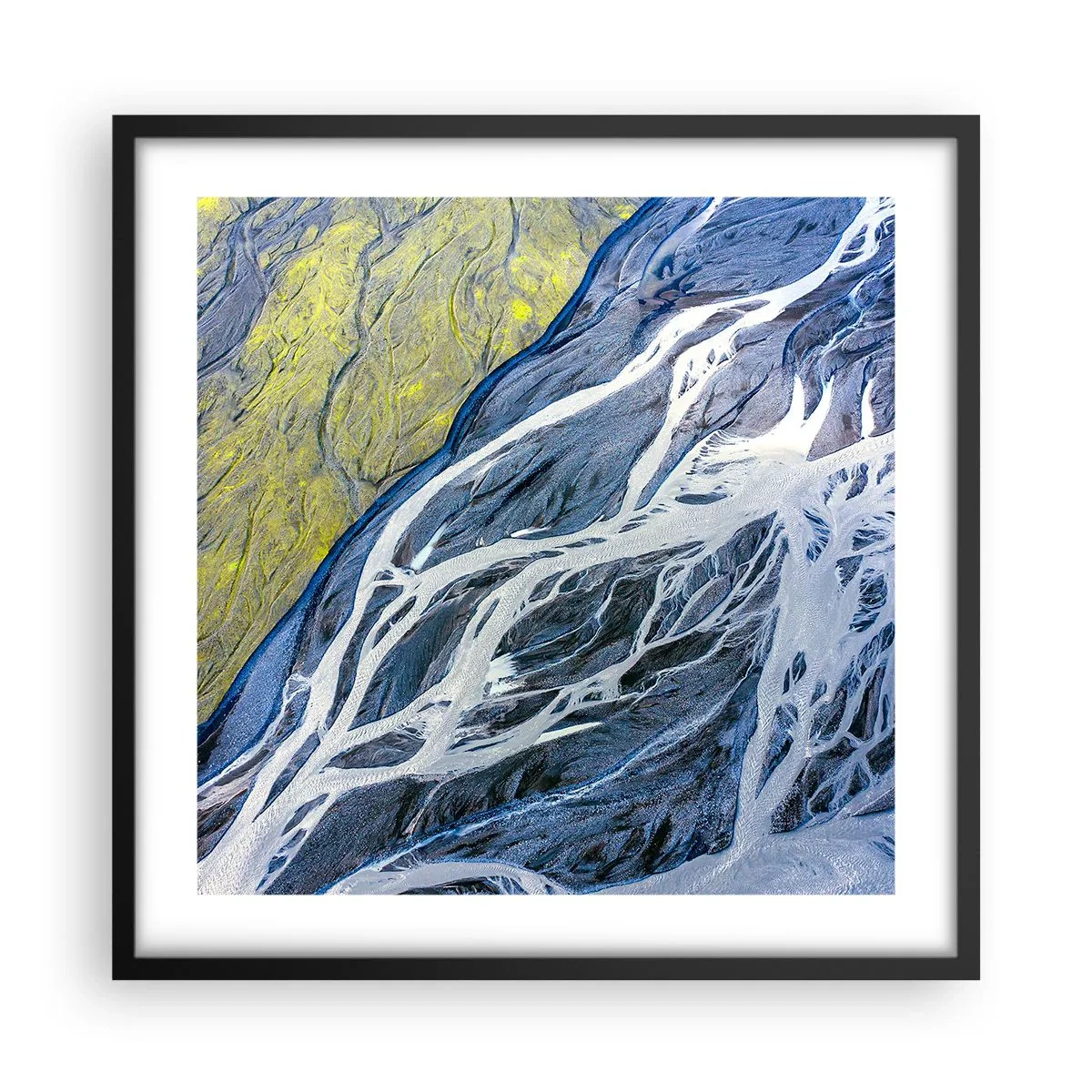 Plakat w czarnej ramie - Naskalne malowidła natury - 50x50 cm