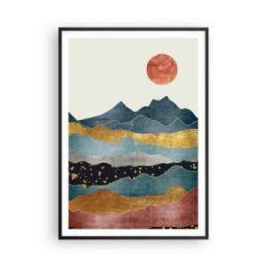 Plakat w czarnej ramie - Przekrój świata - 70x100 cm