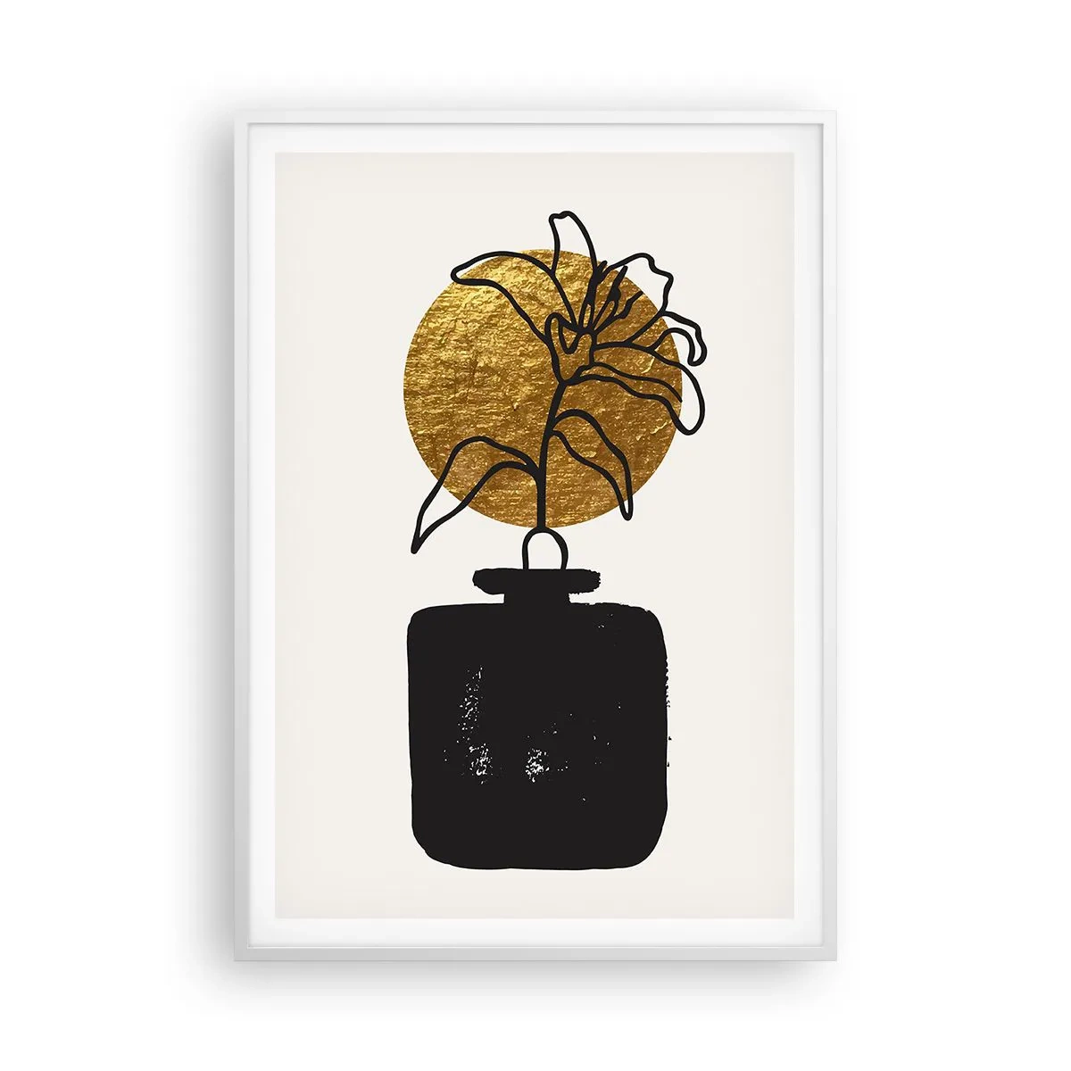 Plakat w białej ramie - Piękno na wagę złota - 70x100 cm
