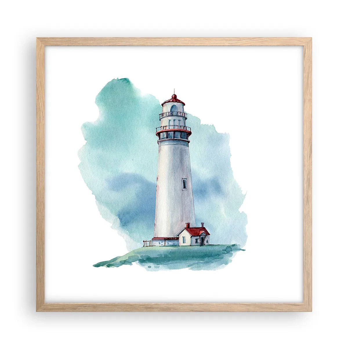 Plakat w ramie jasny dąb - Łagodna siostra błękitu - 50x50 cm