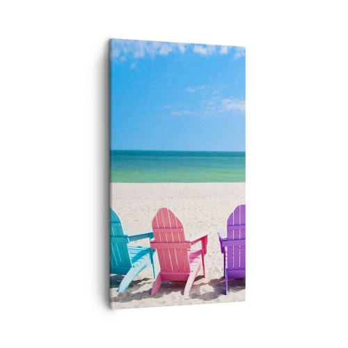 Obraz na płótnie - Tęczowa plaża - 45x80 cm
