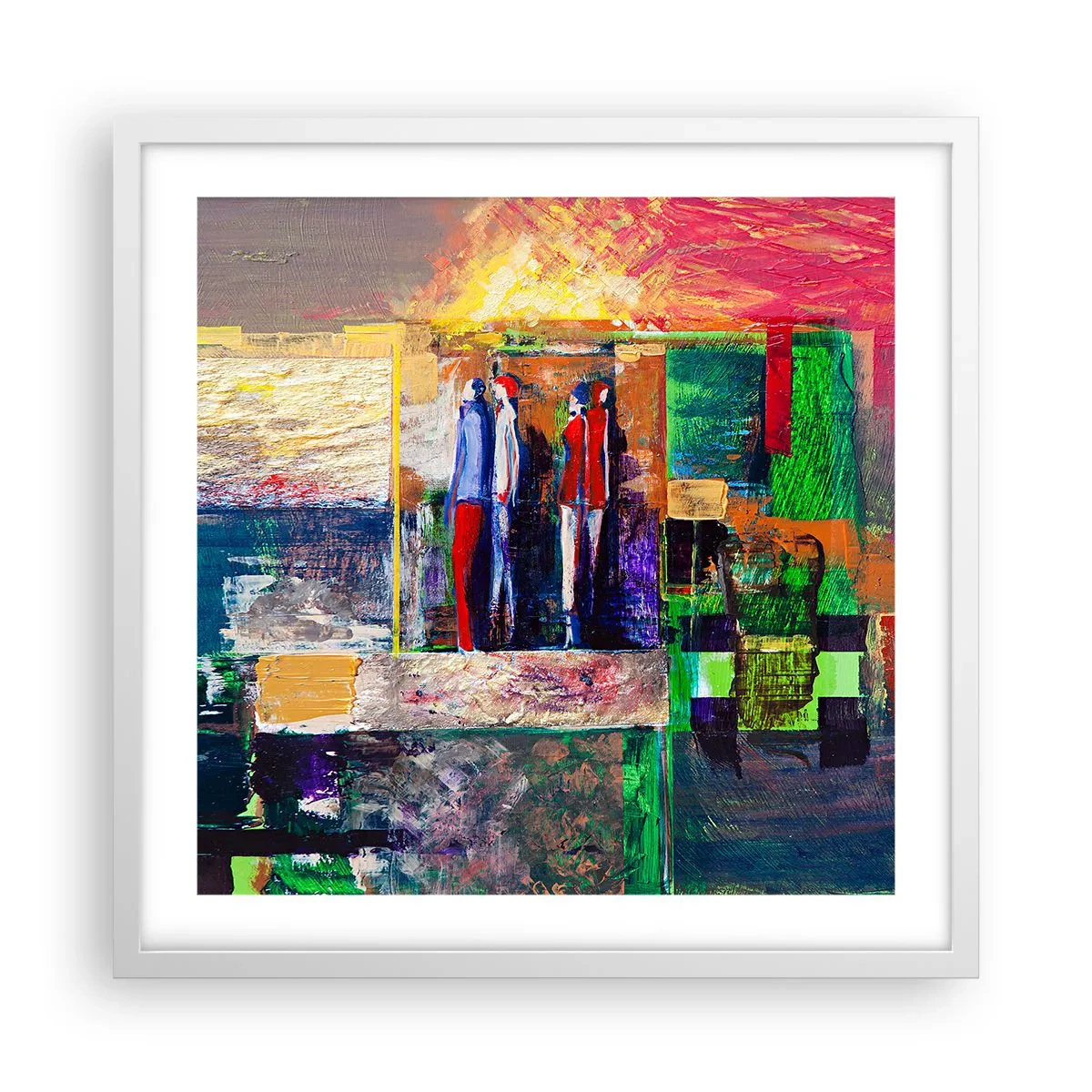 Plakat w białej ramie - Relacje i emocje - 50x50 cm