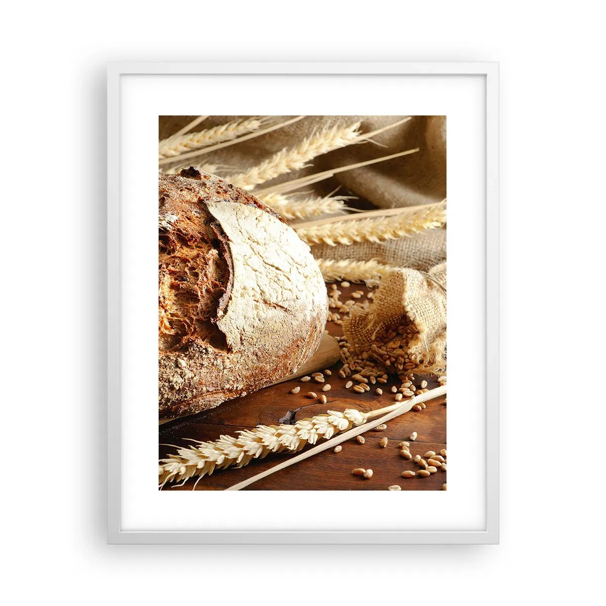 Plakat w białej ramie - Apetyczny, wonny, chrupiący - 40x50 cm