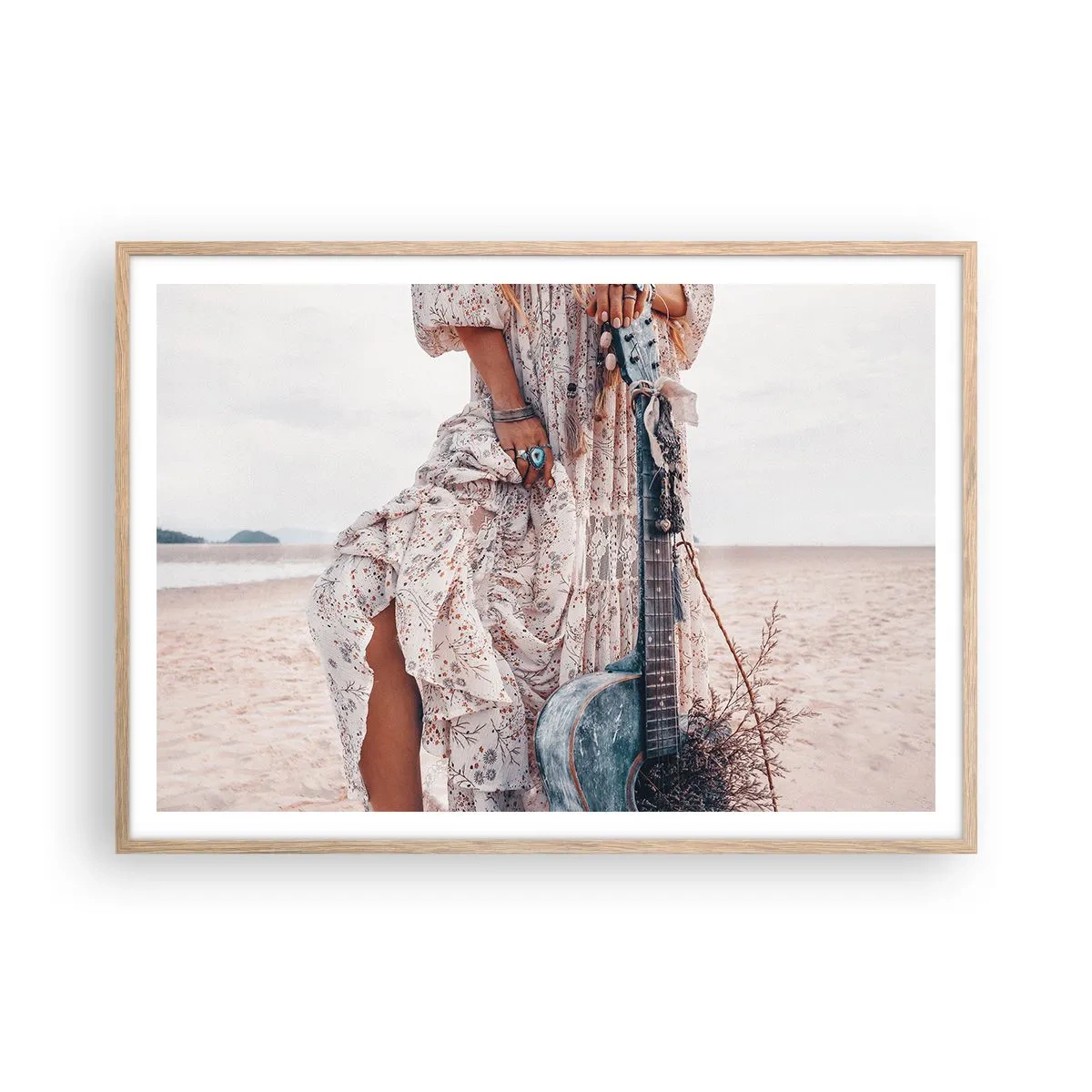 Plakat w ramie jasny dąb - Dzieci kwiaty w drodze - 100x70 cm