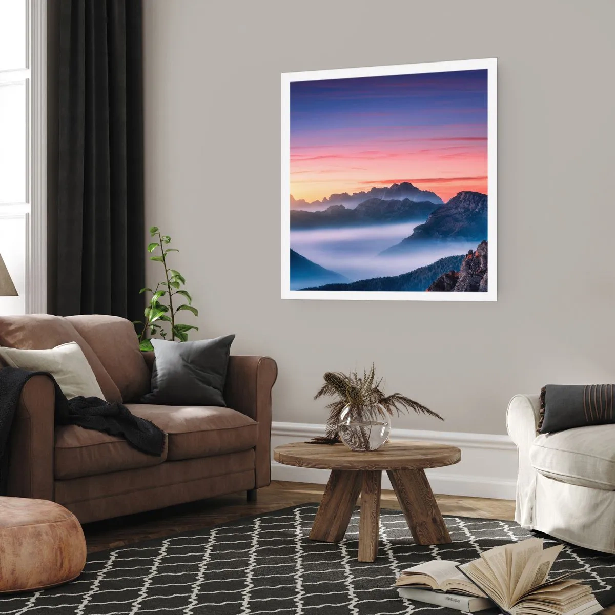 Plakat - Nad dolinami - 60x60 cm