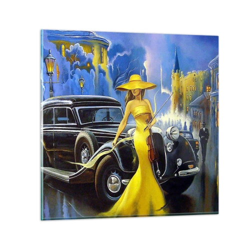 Obraz na szkle - Nokturn na skrzypce i miłość - 40x40 cm
