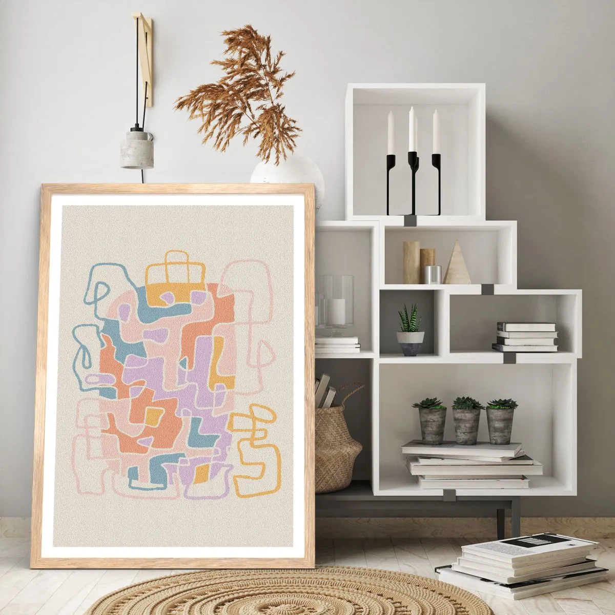 Plakat w ramie jasny dąb - Labirynt – radosna przygoda - 40x50 cm