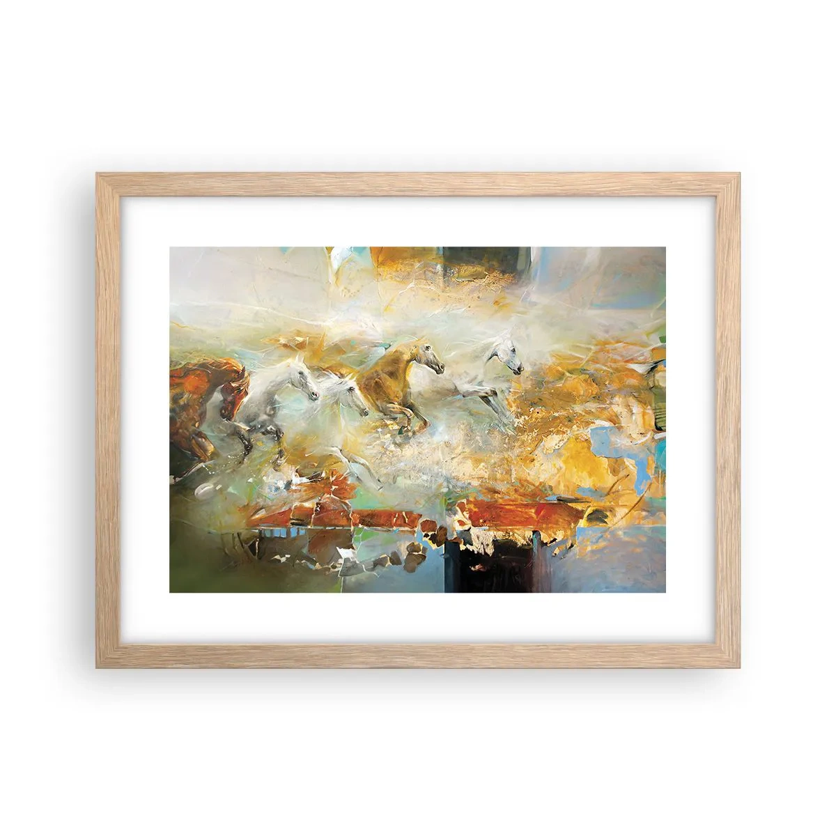 Plakat w ramie jasny dąb - Galopem przez światło - 40x30 cm