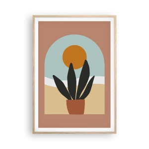 Plakat w ramie jasny dąb - Drobne radości - 70x100 cm