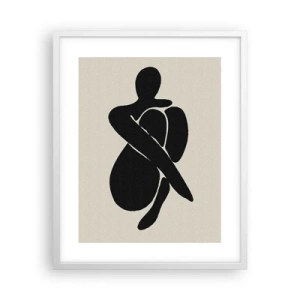 Plakat w białej ramie - We własnych objęciach - 40x50 cm