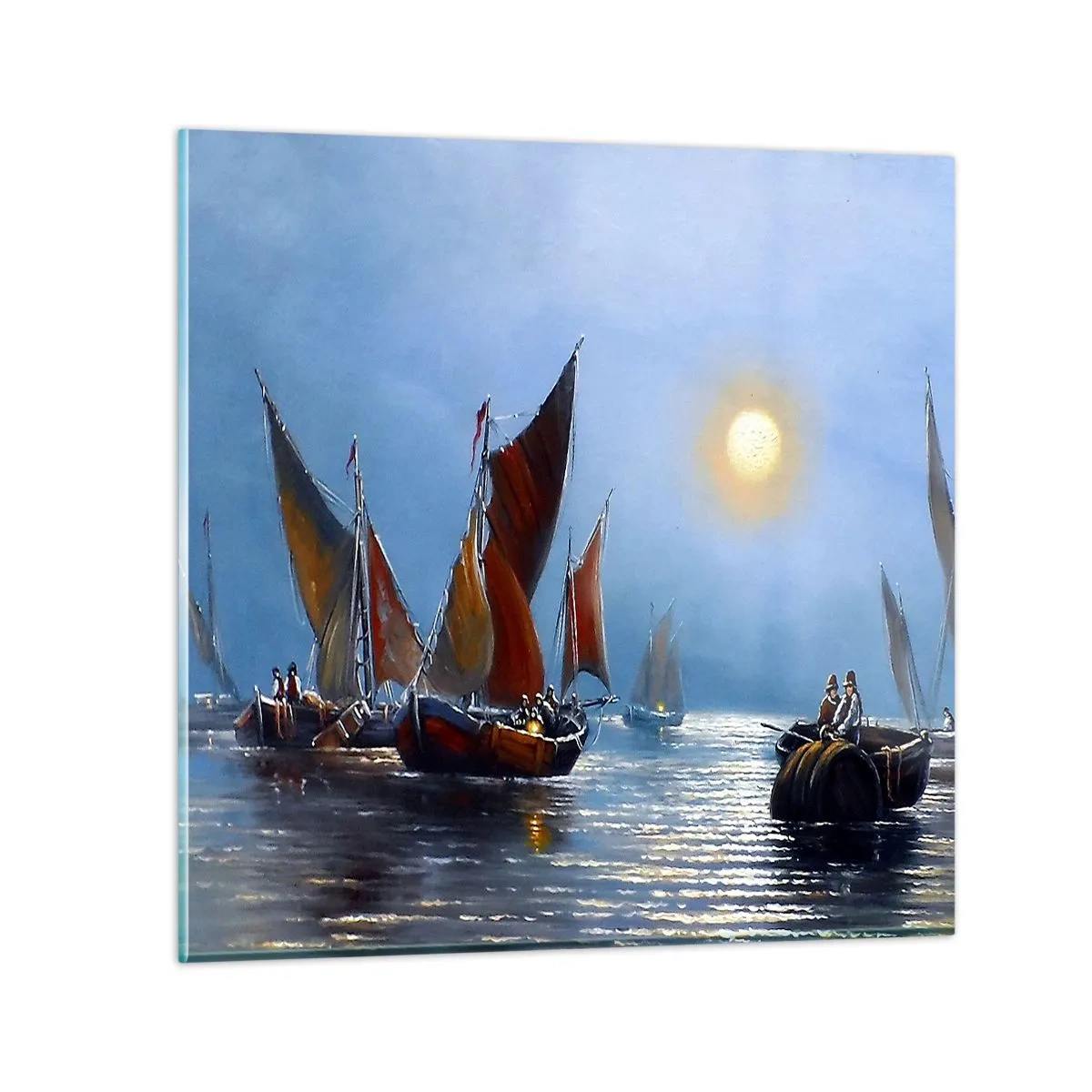 Obraz na szkle - Nocny połów - 30x30 cm
