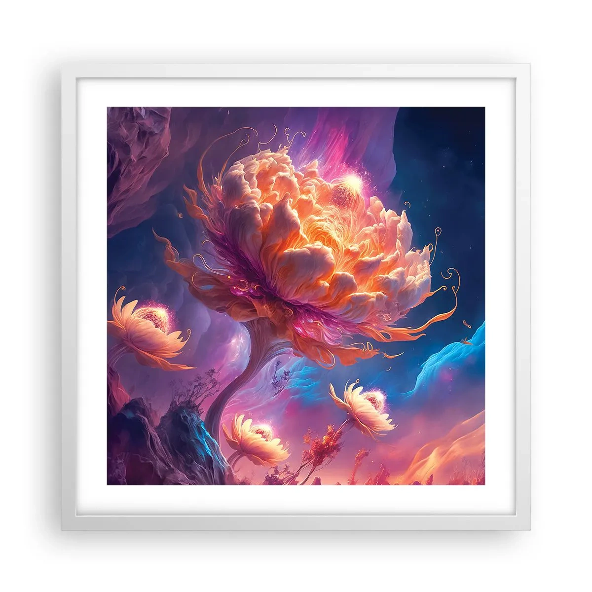 Plakat w białej ramie - Inny świat - 50x50 cm