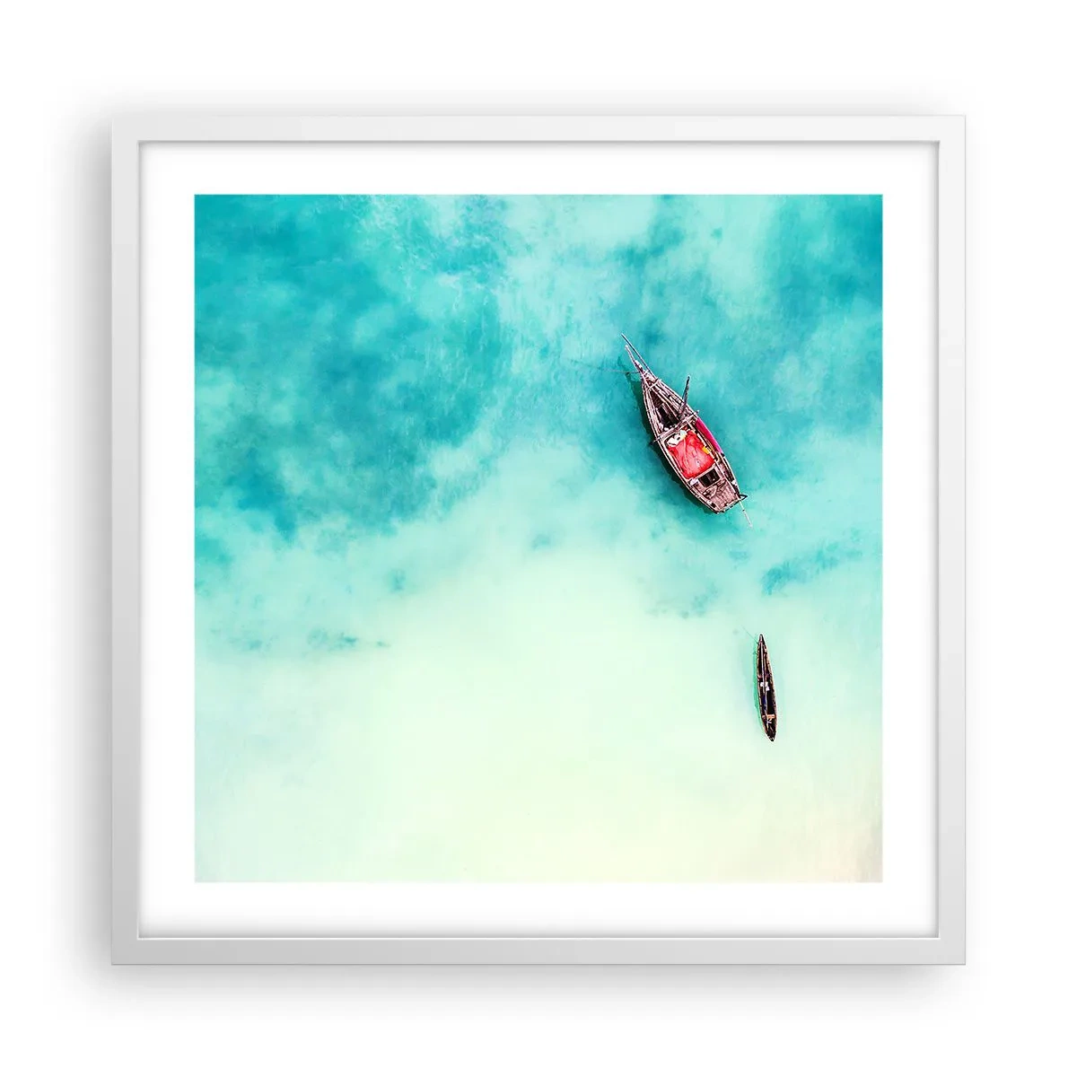 Plakat w białej ramie - Bo na plażach Zanzibaru, kiedy nadmiar wód… - 50x50 cm