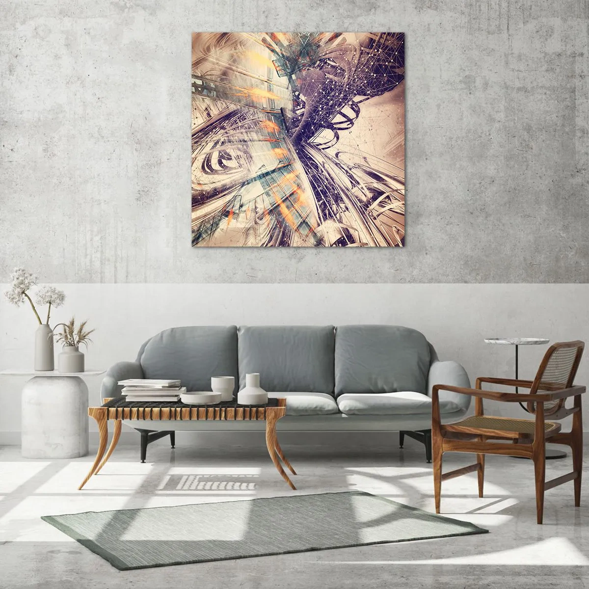 Obraz na szkle - W wielkim pędzie - 60x60 cm