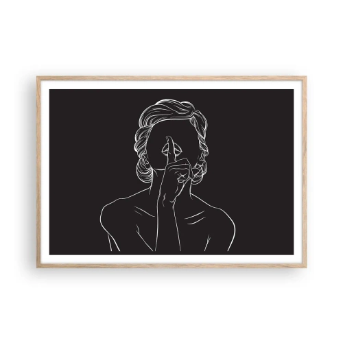 Plakat w ramie jasny dąb - Piękno rozkwita w ciszy - 100x70 cm