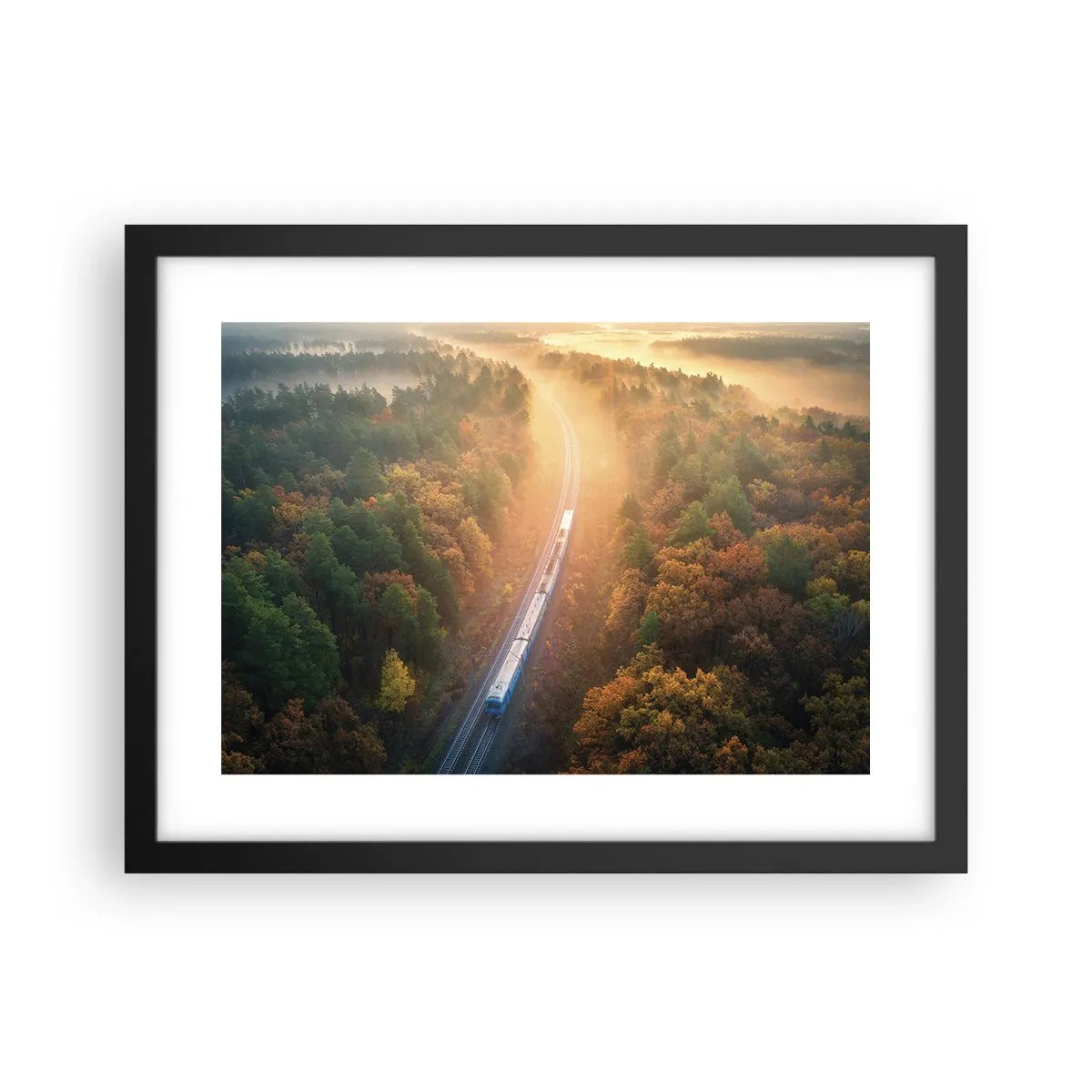 Plakat w czarnej ramie - Jesienna podróż - 40x30 cm