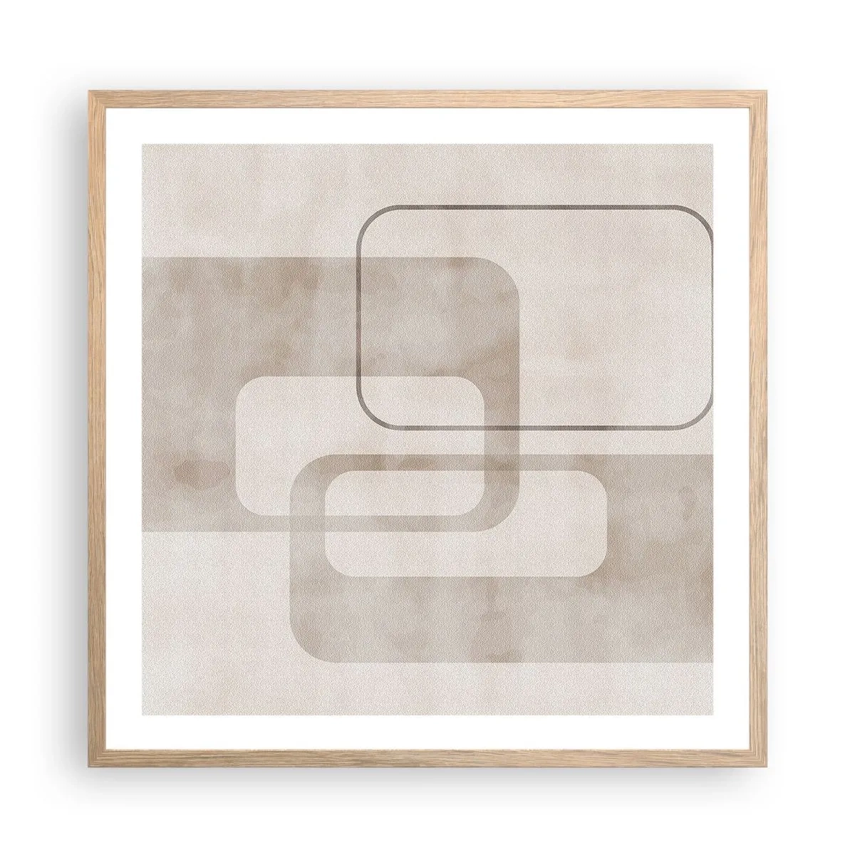 Plakat w ramie jasny dąb - Geometryczna fuga - 60x60 cm