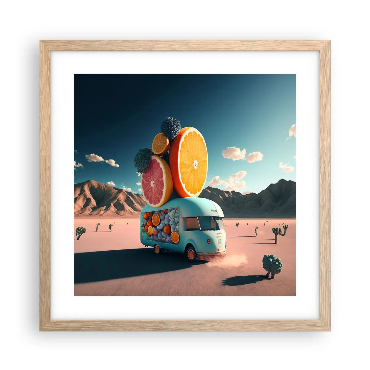 Plakat w ramie jasny dąb - Smak wakacji - 40x40 cm