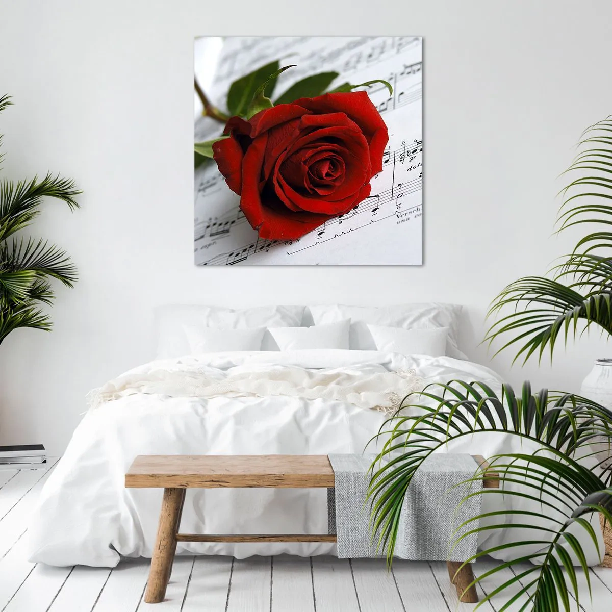 Obraz na płótnie - Muzyka uczuć w szkarłacie - 60x60 cm