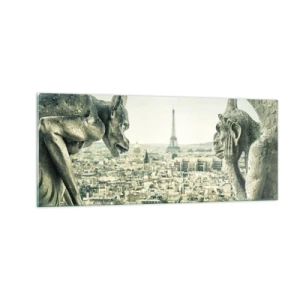 Obraz na szkle - Paryskie pogaduchy - 100x40 cm