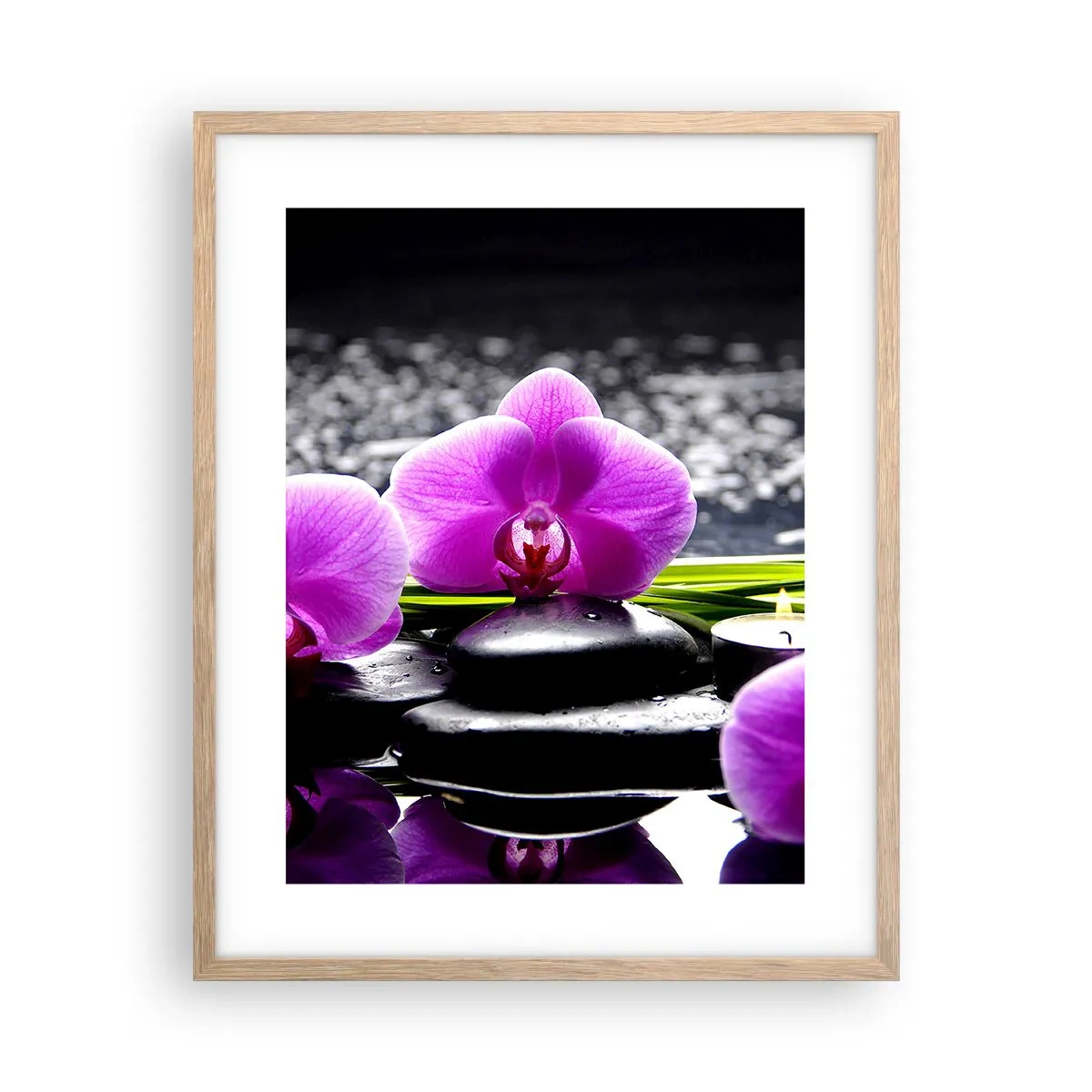 Plakat w ramie jasny dąb - Utonąć w ciszy i spokoju - 40x50 cm