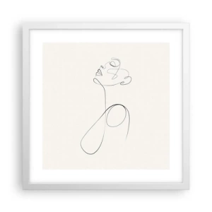 Plakat w białej ramie - Zapętlona w marzeniach - 40x40 cm