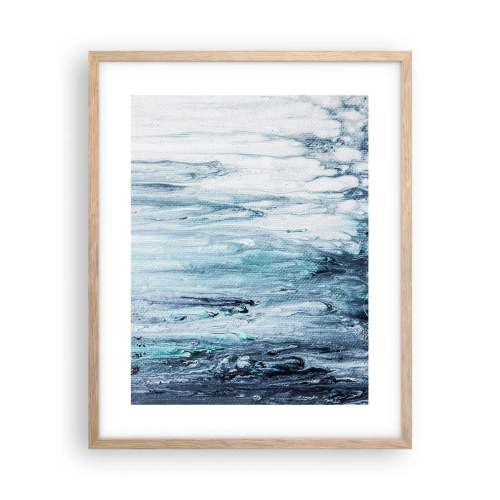 Plakat w ramie jasny dąb - Sople błękitu - 40x50 cm