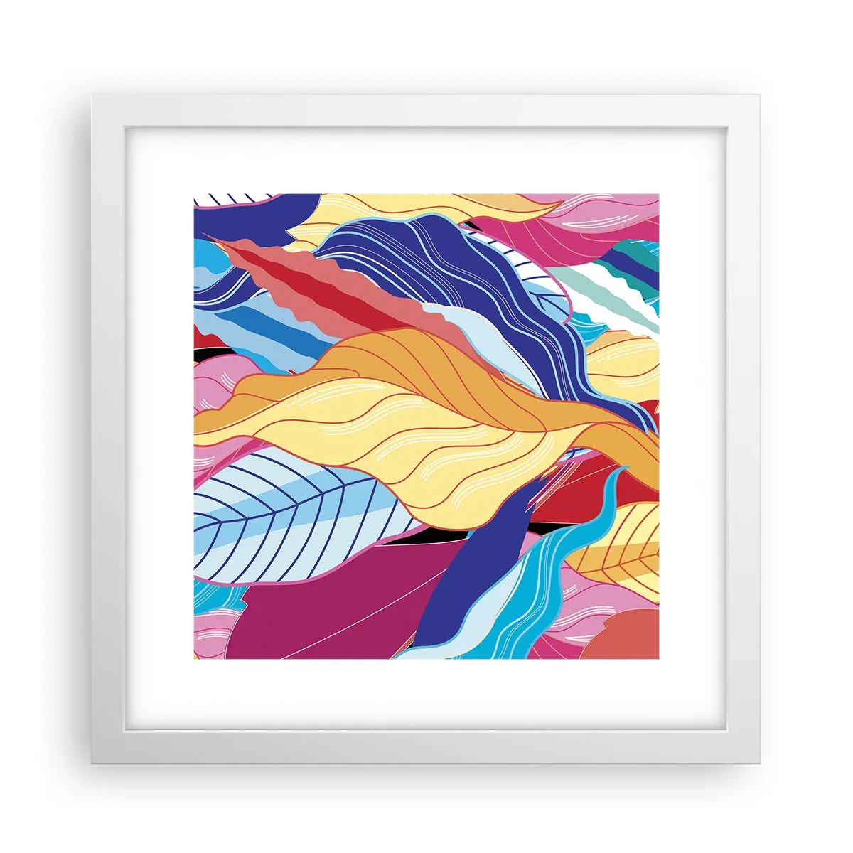 Plakat w białej ramie - Kolorowy bałagan - 30x30 cm