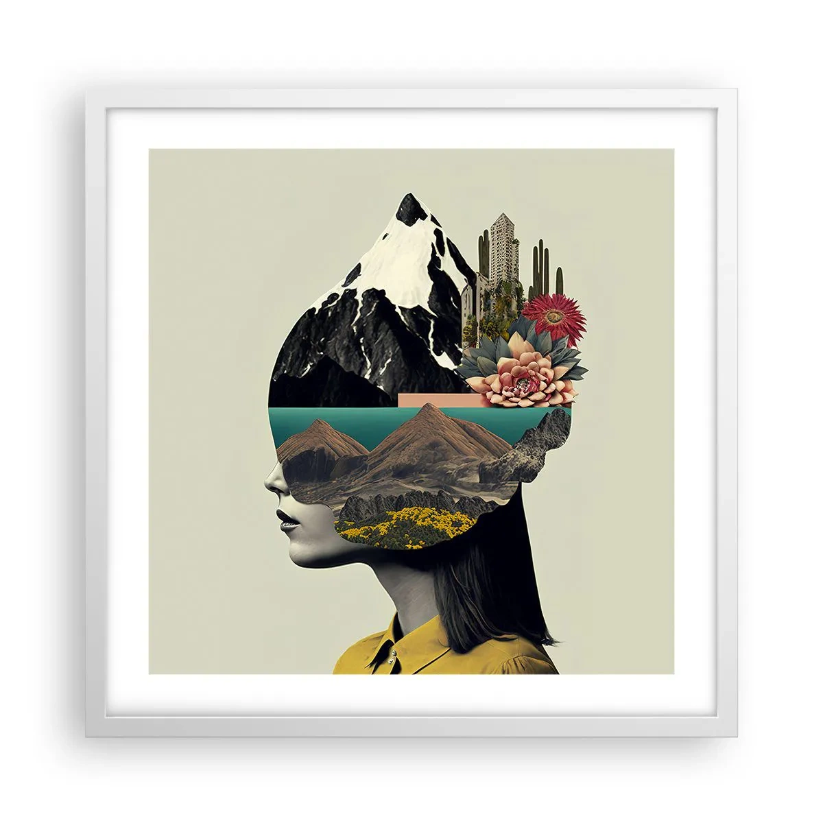 Plakat w białej ramie - Kobieta – zawsze tajemnica - 50x50 cm