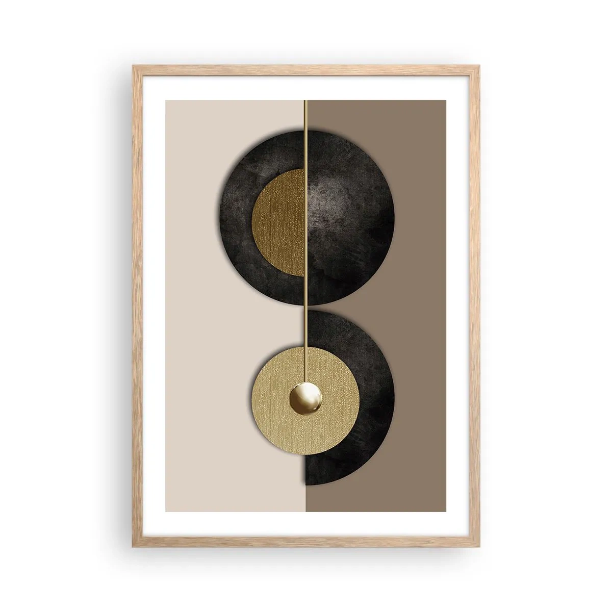Plakat w ramie jasny dąb - Wariacje wokół koła - 50x70 cm