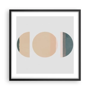 Plakat w czarnej ramie - Koło za kołem - 50x50 cm