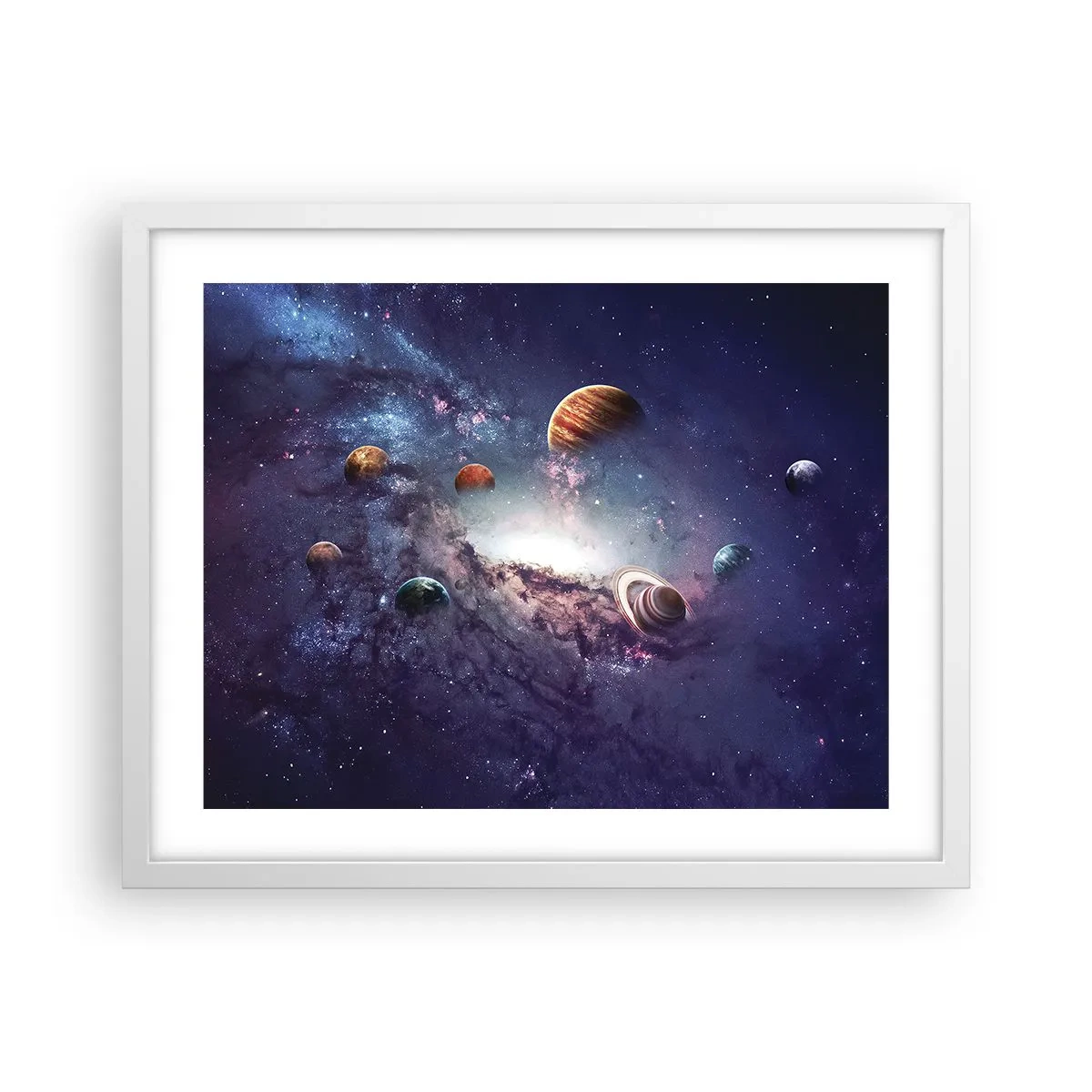 Plakat w białej ramie - Układ słoneczno-taneczny - 50x40 cm