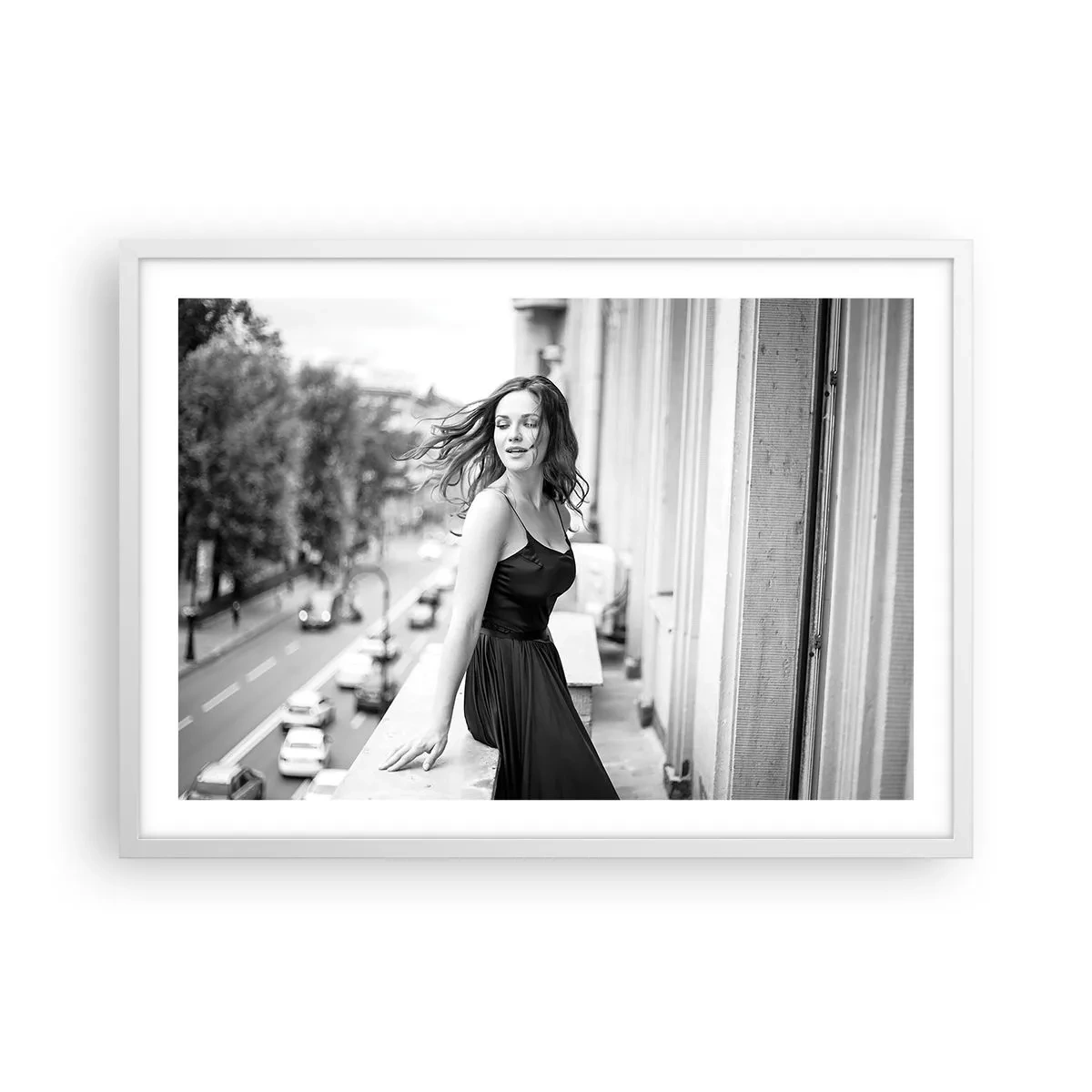 Plakat w białej ramie - Z pewnością paryżanka - 70x50 cm