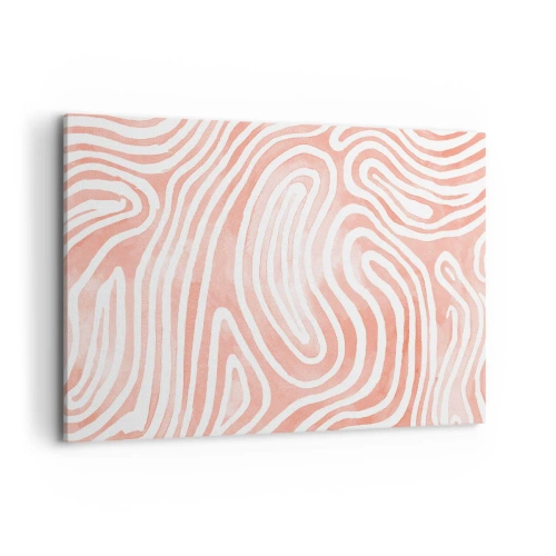 Obraz na płótnie - Abstrakcyjny wzór w odcieniach różu i bieli - 120x80cm - W koralowym labiryncie - Nowoczesna dekoracja ścienna do salonu, kuchni i sypialni ARTTOR
