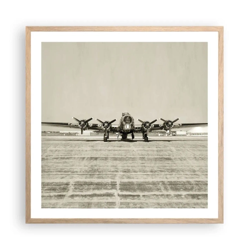 Plakat w ramie jasny dąb - Jak zawsze gotowy - 60x60 cm