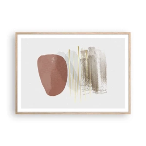 Plakat w ramie jasny dąb - Abstrakcyjna kolumnada - 100x70 cm