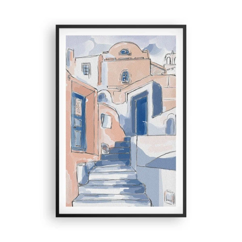 Plakat w czarnej ramie - Egzotyczne miasto - 61x91 cm